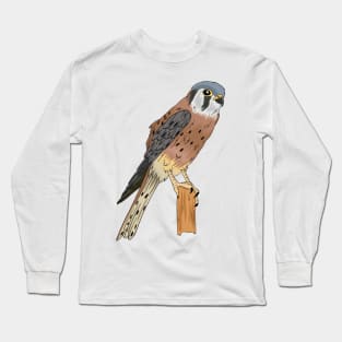 American Kestrel bird illustration Long Sleeve T-Shirt